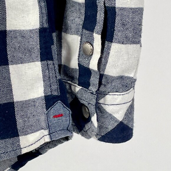 Fred Perry Large Check Long Sleeved Gingham Shirt, Navy/White, Size XL - Picture 4 of 7